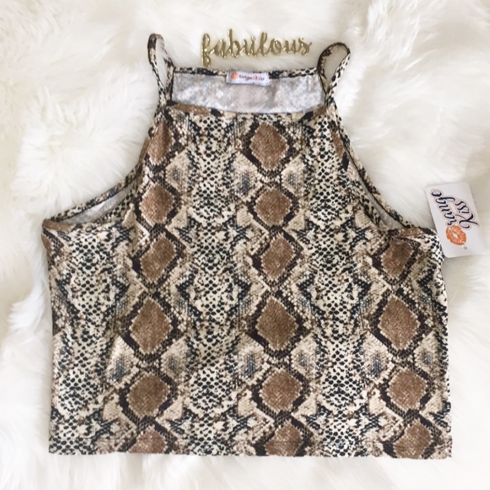 NWT Orange Kiss snake print on trend topjuniors L - Picture 7 of 8